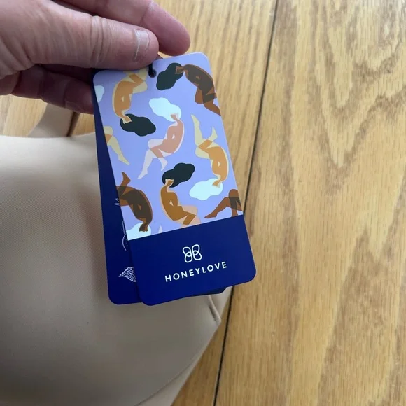 Honeylove 40D CloudEmbrace Bra NWT Sand Beige Wireless Support Back Smoothing - Picture 4 of 6